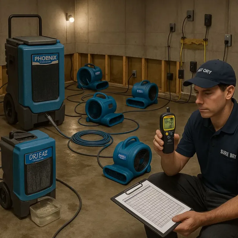 Structural Drying and Dehumidification process in Brandon, VT